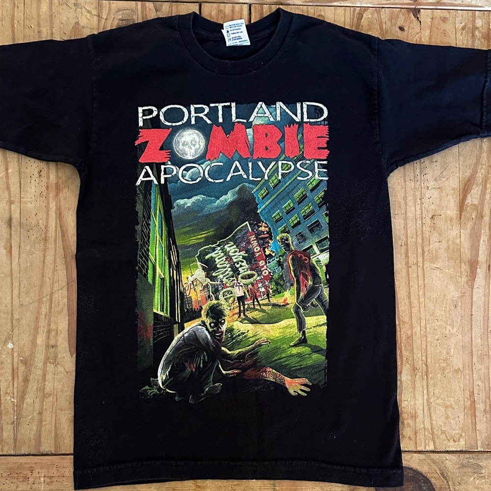 Portland Zombie Apocalypse Black T-Shirt
